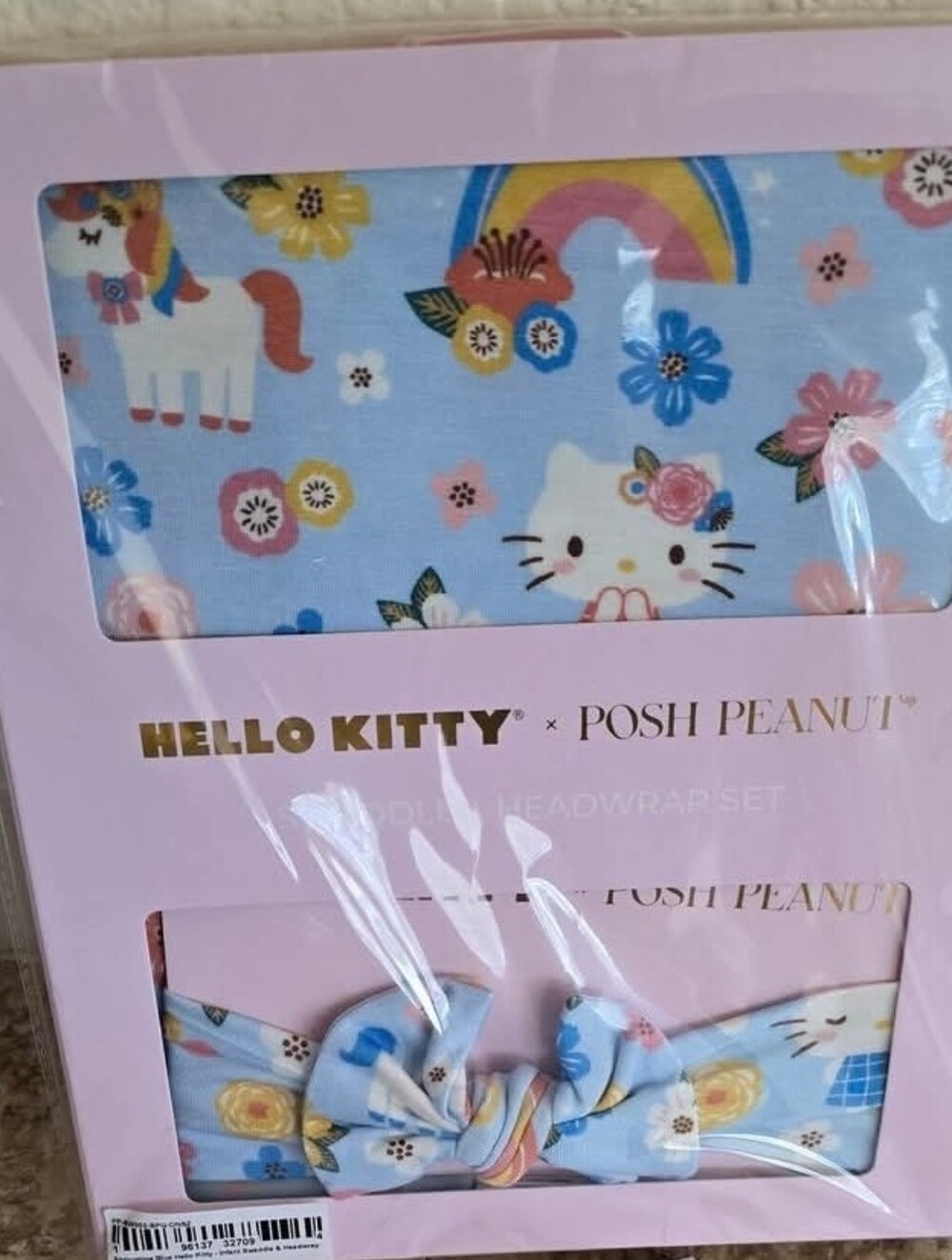Posh Peanut Hello Kitty Infant Swaddle Headband Set